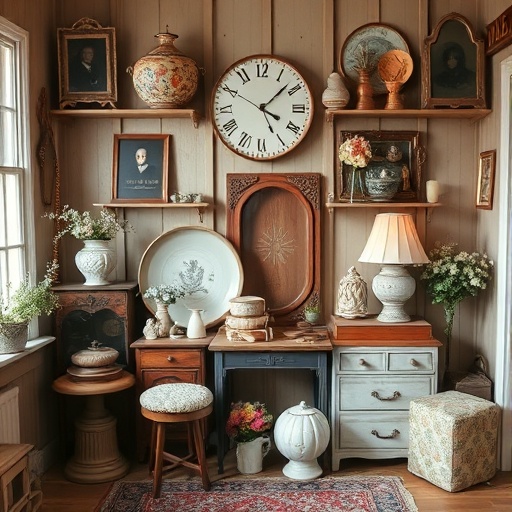 charming vintage decor items displayed in a cozy room