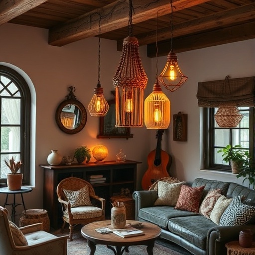 bohemian lighting creating warm ambiance