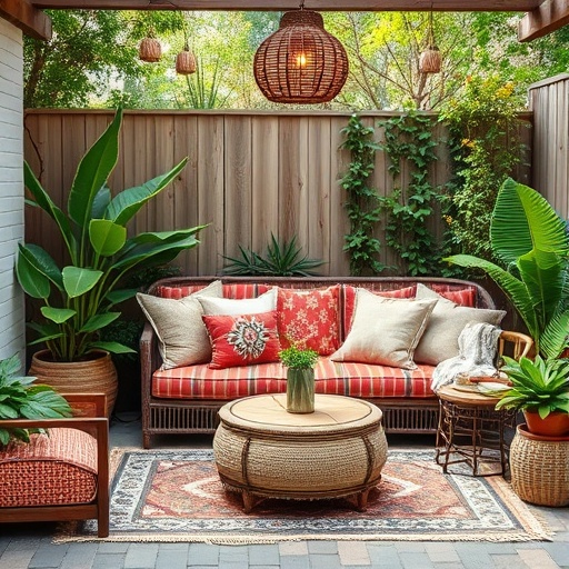 outdoor bohemian space for relaxation