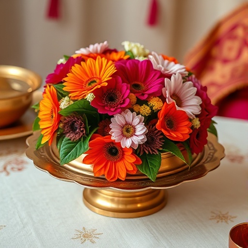 Traditional Indian centerpiece with flowers