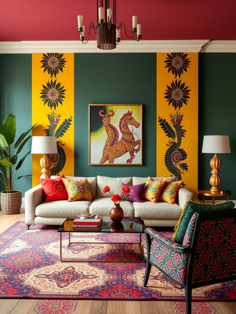 living room with Afro Chic decor