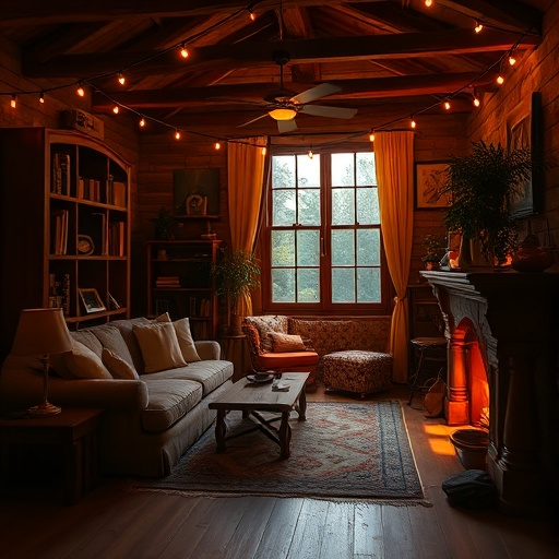 cozy room with warm lighting
