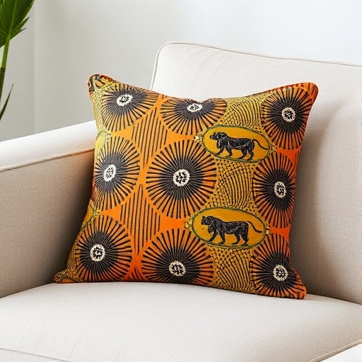 handmade cushion with African print