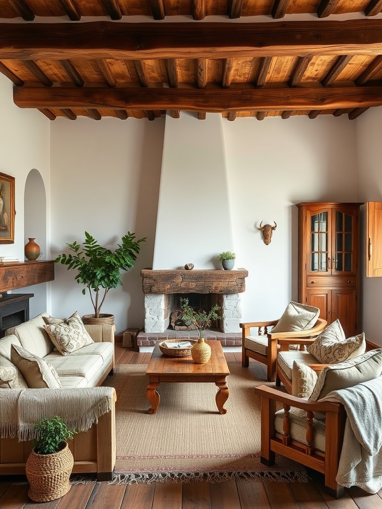 cozy Italian living room with rustic decor