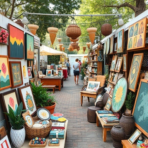 local market with handmade decor