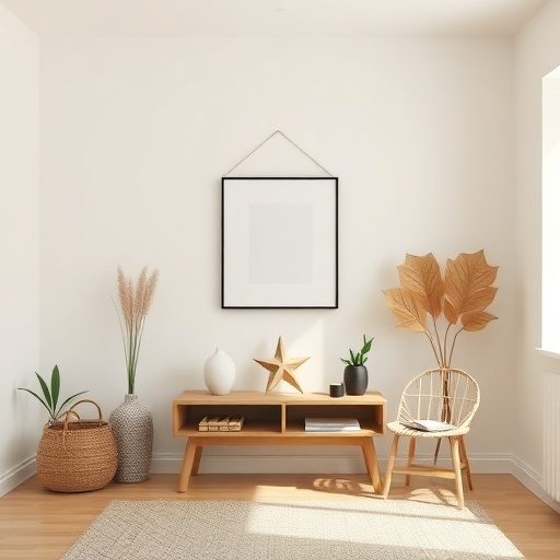 minimalist room with simple wall decor