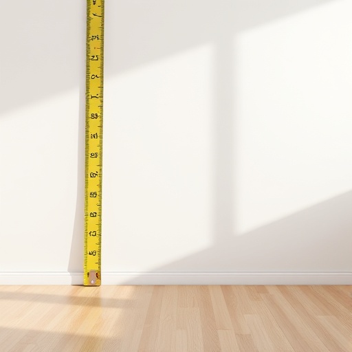 measuring tape on wall for room assessment