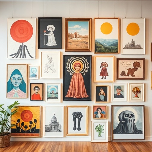 artwork displayed on a wall