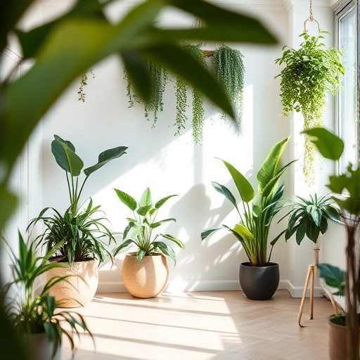 room with indoor plants
