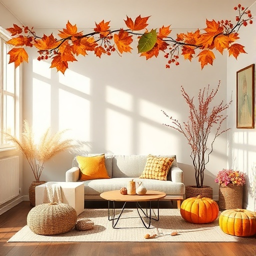 room with seasonal decor