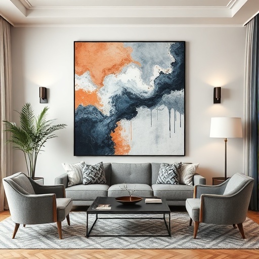 room with large artwork focal point