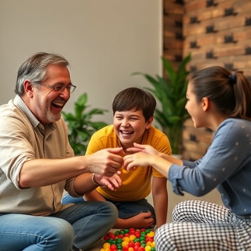 family members engaged in a game
