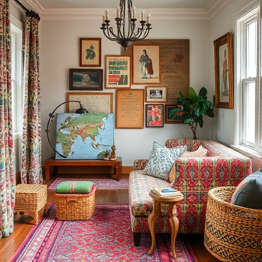 eclectic patterns in a cozy corner