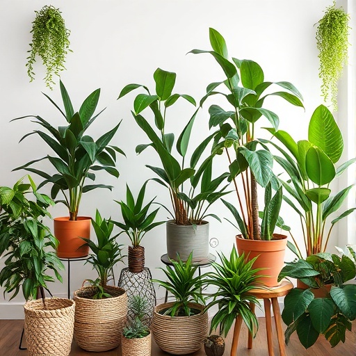 indoor plants in a stylish arrangement