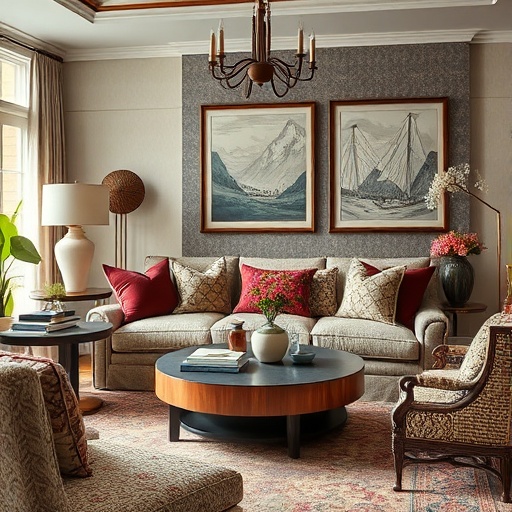 layered textures in a living room