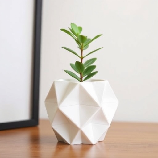 3D printed planter with plant