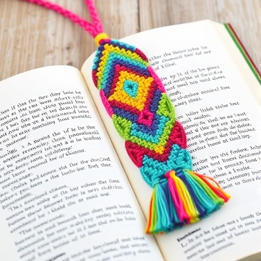 colorful macrame bookmark