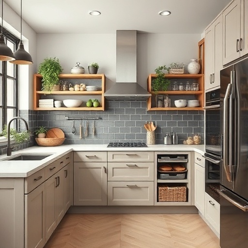 stylish kitchen with creative storage solutions
