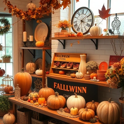 autumn-themed artifacts display