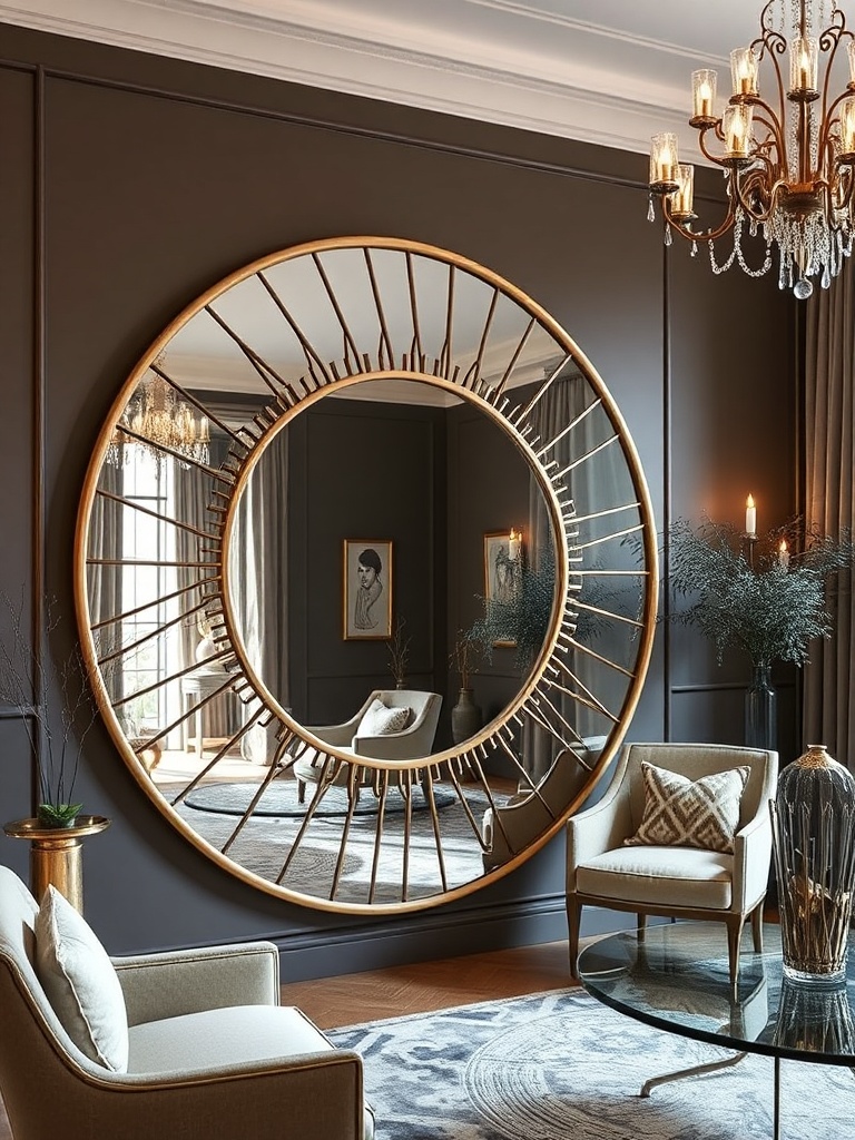 decorative mirror in a stylish room
