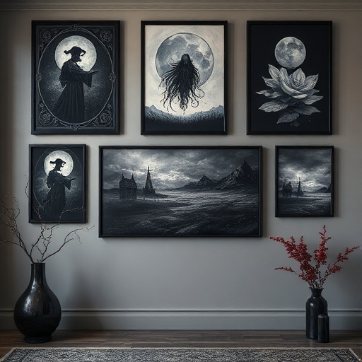 gothic wall art in a living space