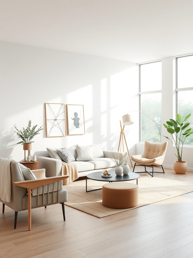 minimalist living room with neutral tones