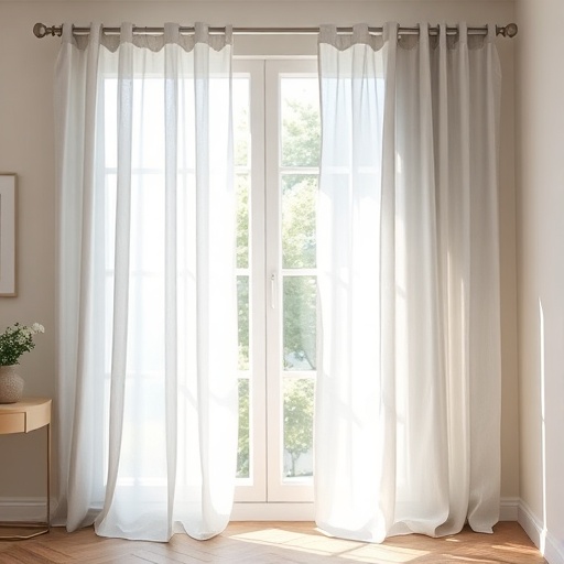 light grey curtains in a room