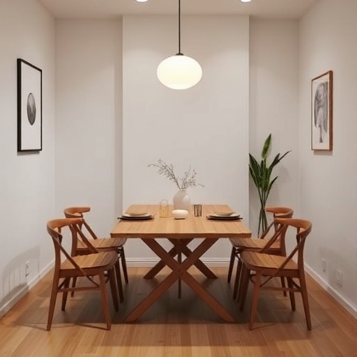 Minimalist dining area with functional furniture