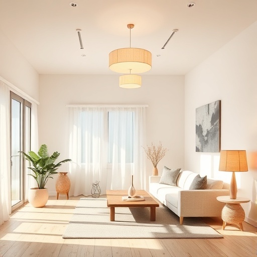 Natural lighting in a Japandi room