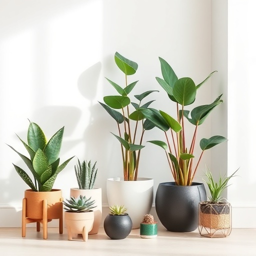 indoor plants in minimalist home
