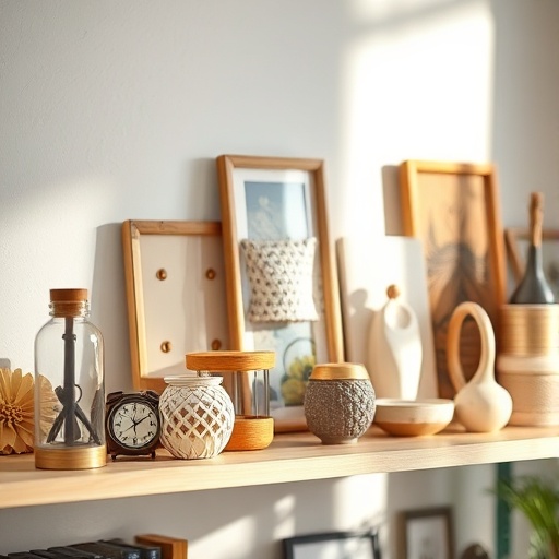 shelf with unique decor items