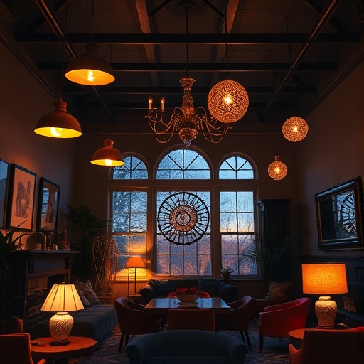 room with creative lighting