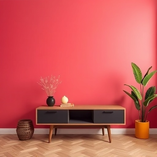 vibrant accent wall in a living space