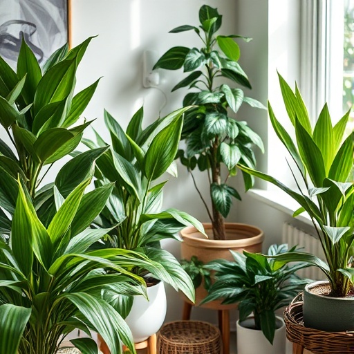 variety of indoor plants in a home