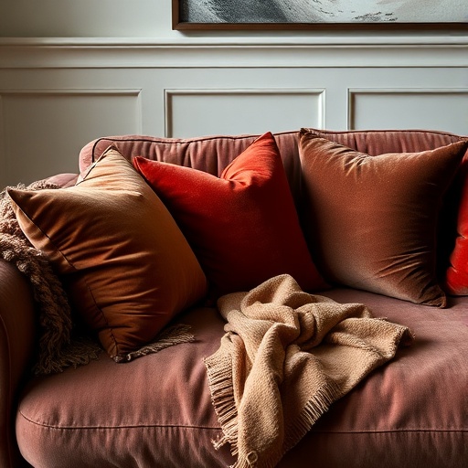 luxurious textiles on a sofa