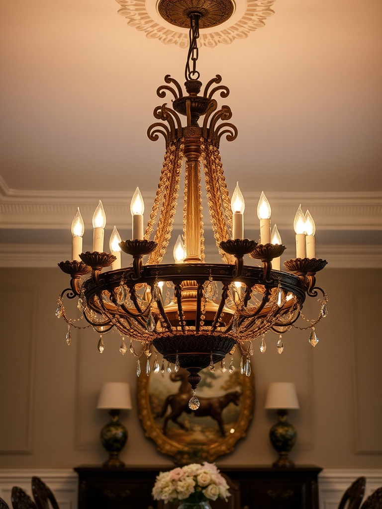 traditional chandelier in a dining room