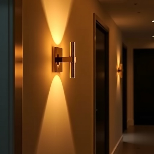 modern wall sconce in a hallway