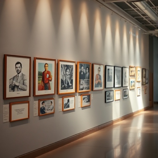 gallery wall with art displays