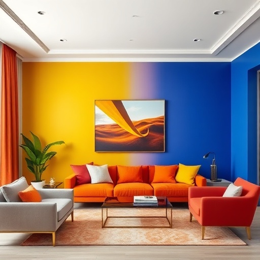 bold accent wall in a living room
