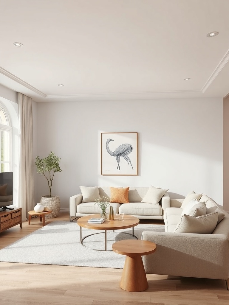minimalist living room with neutral tones