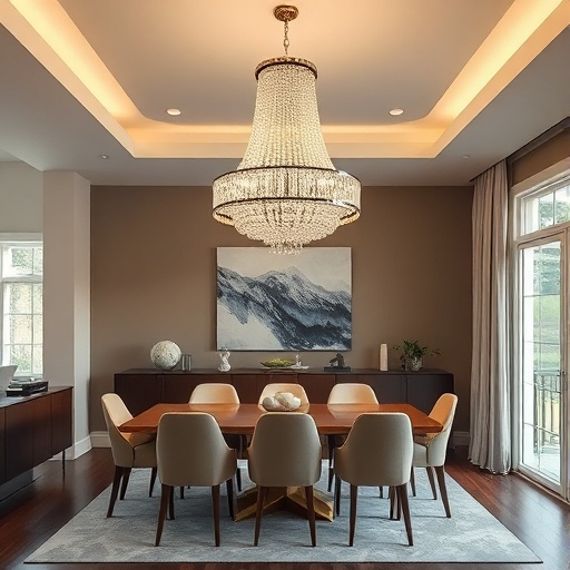 chandelier in a dining area