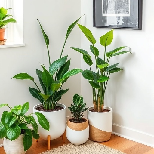 indoor plants in decorative pots