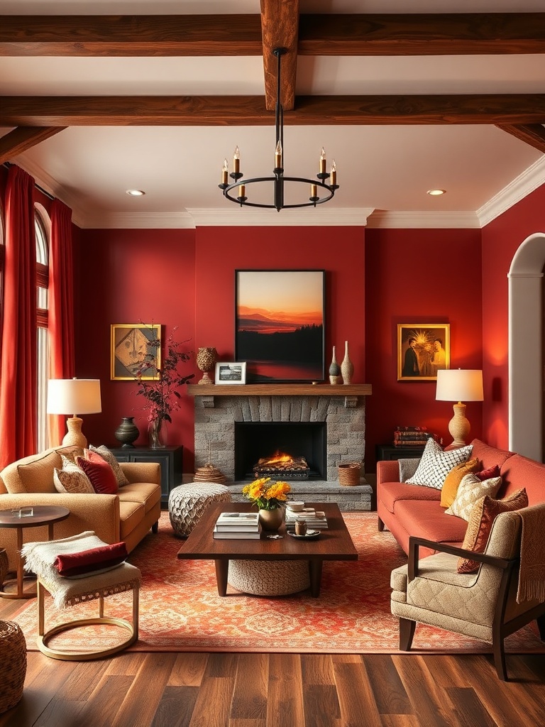 cozy living room with warm colors