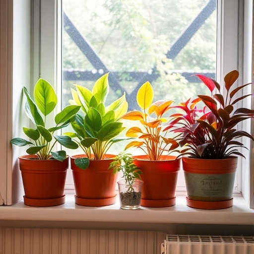 indoor plants in recycled containers