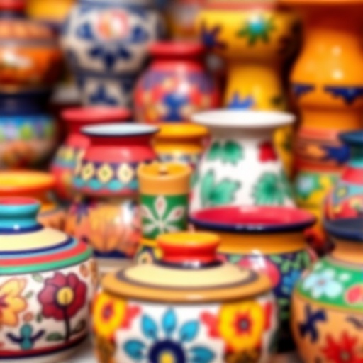 traditional Mexican ceramics with vibrant colors