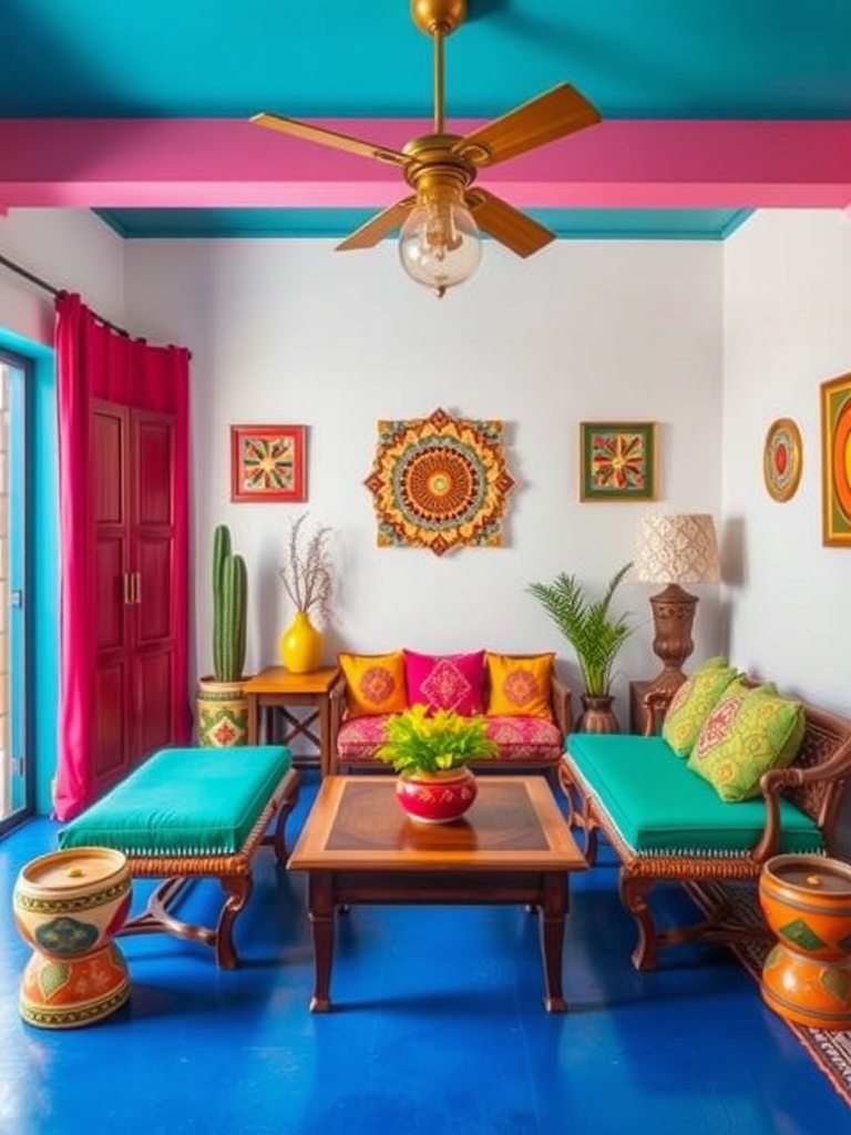 vibrant Mexican decor with bold colors