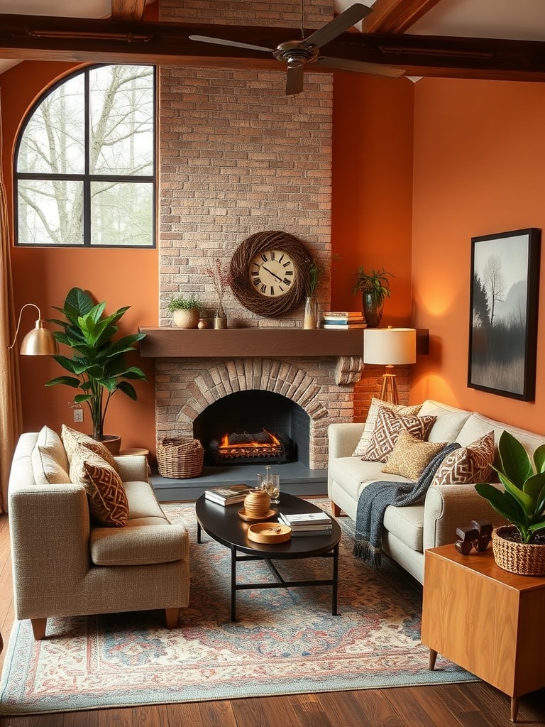 cozy living room with warm colors
