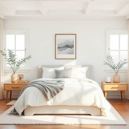 serene bedroom with neutral colors
