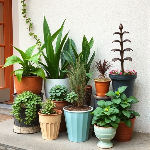 plants in vintage planters