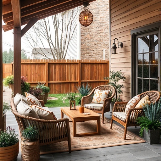 brown outdoor furniture in a cozy setting